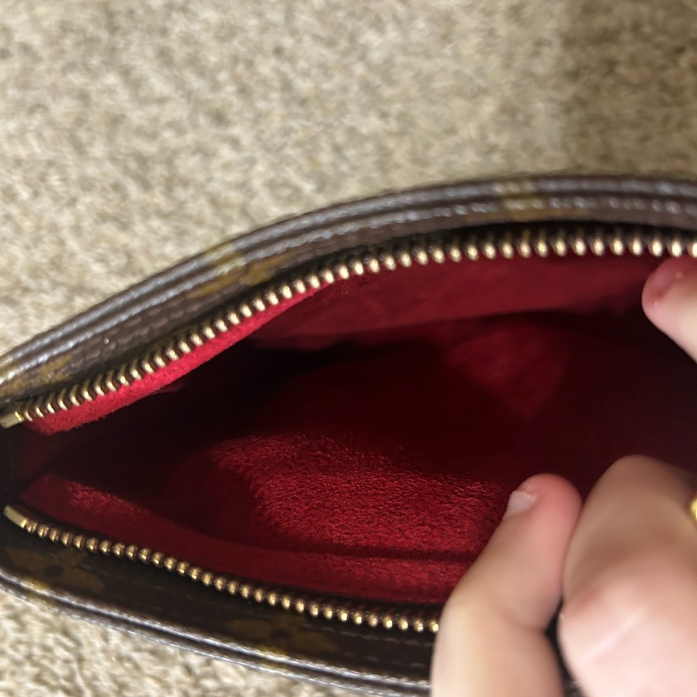 Authentic Louis Vuitton Partition Bag Monogram Pouch Canvas Classic Clutch Red - Picture 12 of 15
